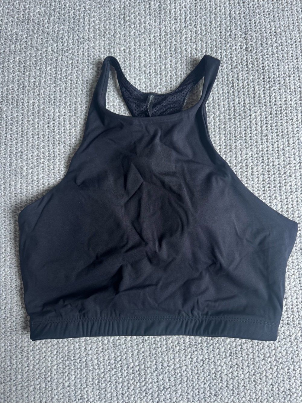 Outdoor Voices Black High-Neck Racerback Sports Bra